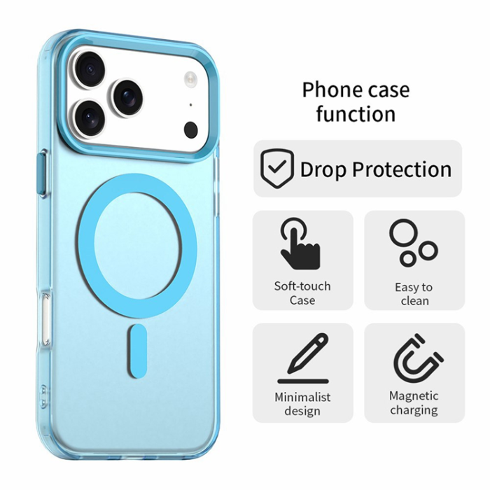 A-One Brand - iPhone 17 Pro Mobilskal MagSafe Anti Drop Hybrid - Blå