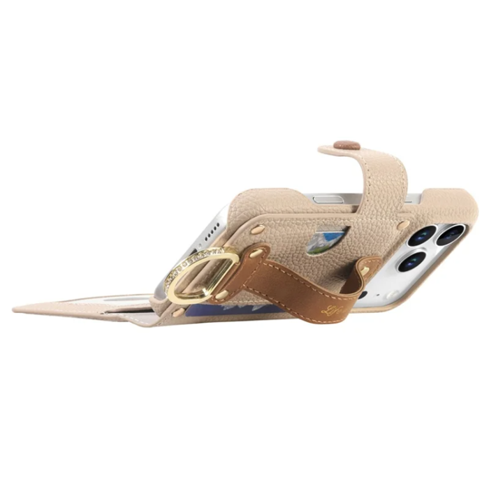 A-One Brand - iPhone 17 Pro Max Konstläder Plånboksfodral RFID-Skydd Zipper - Khaki