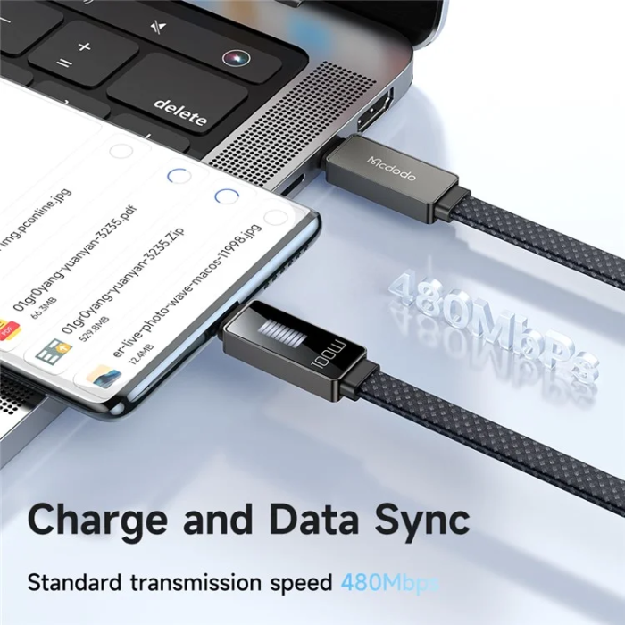 MCDODO - MCDODO USB-C - USB-C 100W Kabel 1.2M PD CA-4470 - Svart