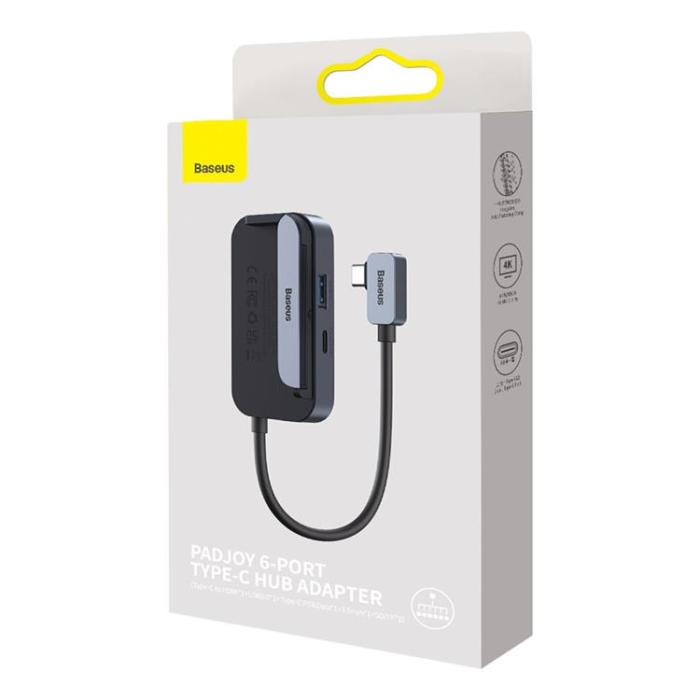 BASEUS - Baseus 6in1 Universal HUB USB-C - Mörk Grå
