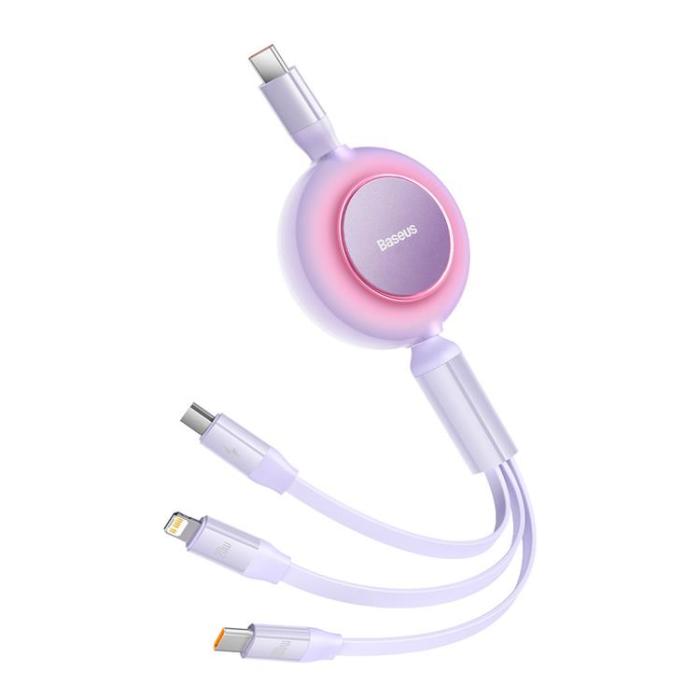 BASEUS - Baseus 3in1 USB-A till USB-C, Lightning, microUSB kabel 1.1m