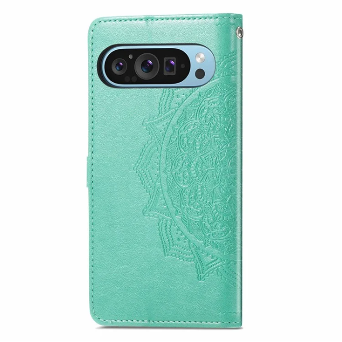 A-One Brand - Google Pixel 10/10 Pro Plånboksfodral Mandala Flower - Grön