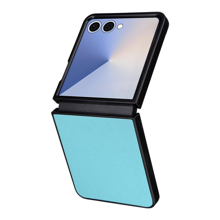 A-One Brand - Galaxy Z Flip 7 Mobilskal Litchi Texture Läder - Babyblå