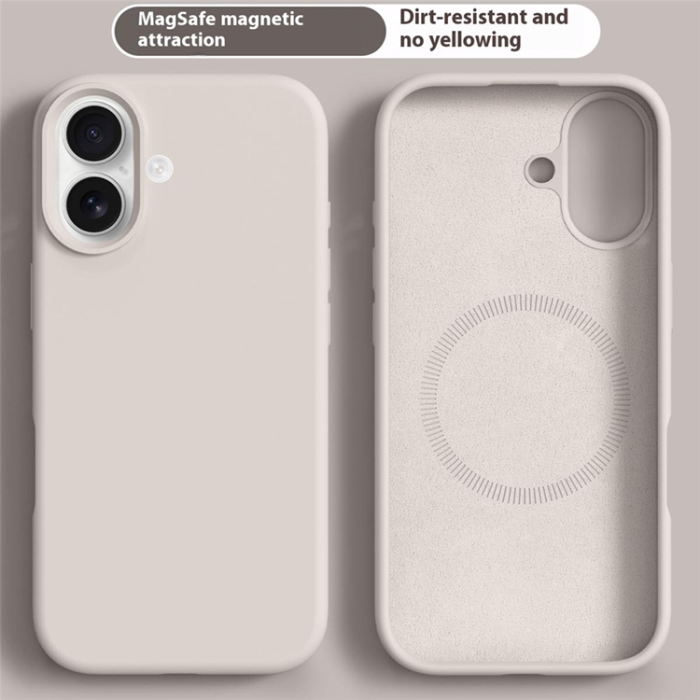 A-One Brand - iPhone 17 Mobilskal MagSafe Liquid Silikon+PC - Antikvit