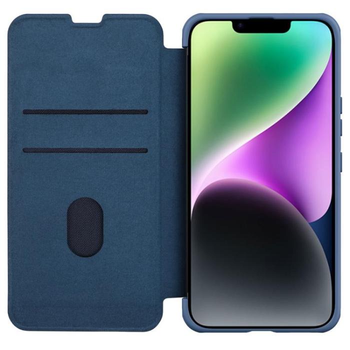 Nillkin - Nillkin iPhone 14 Plus Plånboksfodral Qin Cloth Pro - Blå