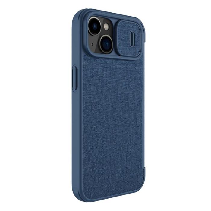 Nillkin - Nillkin iPhone 14 Plus Plånboksfodral Qin Cloth Pro - Blå