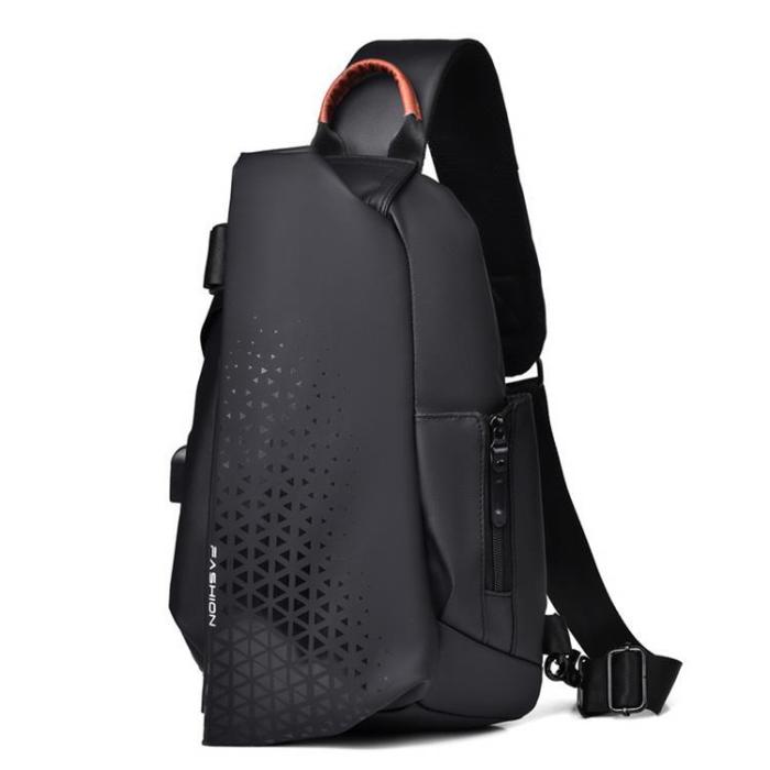 A-One Brand - CrossBody Väska Ryggsäck USB Port - Svart