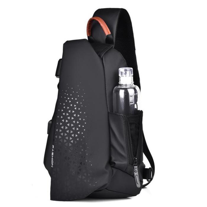 A-One Brand - CrossBody Väska Ryggsäck USB Port - Svart
