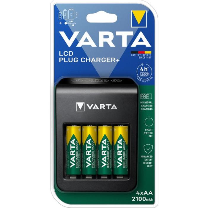 VARTA - Varta LCD Plug Carger + AA/AAA/9V + USB inkl 4xAA