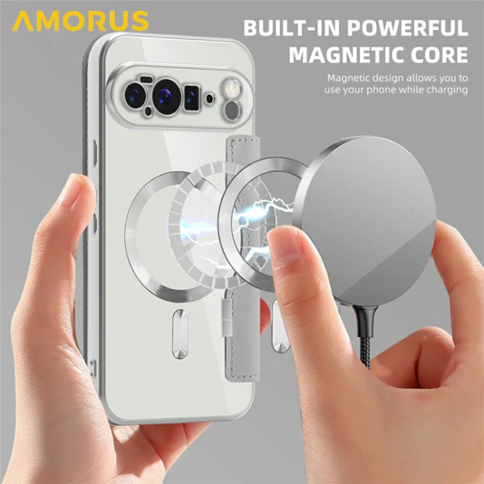 AMORUS - AMORUS Google Pixel 10 Pro XL Plånboksfodral Magsafe RFID - Titangrå