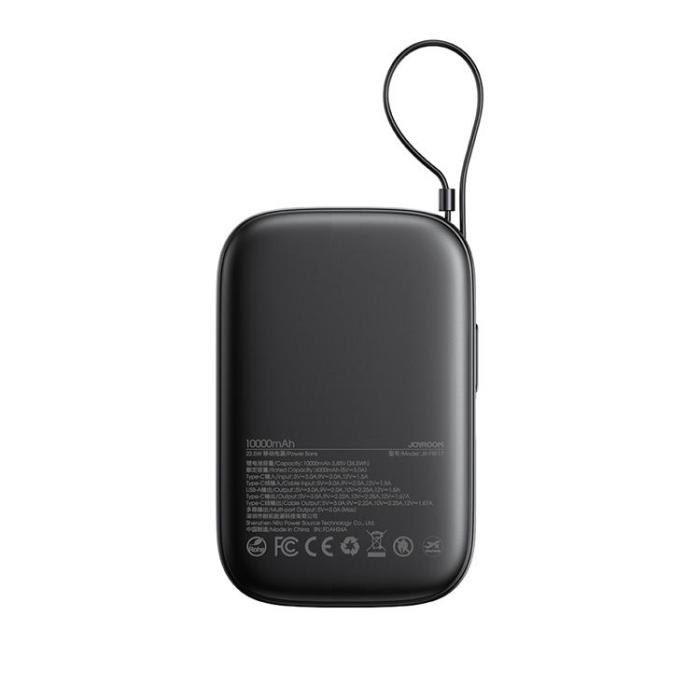 Joyroom - Joyroom Powerbank 10000mAh 22.5W med Inbyggd USB-C-kabel JR-PBF17 - Svart