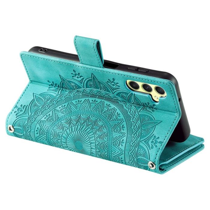 OEM - Samsung Galaxy S26 Plånboksfodral Mandala Blommönster Konstläder - Mintgrön