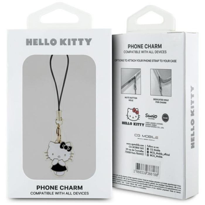 Hello Kitty - Hello Kitty Hängande Mobilrem Charm Kitty Cute - Svart