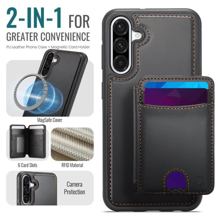 OEM - JEEHOOD Samsung Galaxy A26 5G Mobilskal KonstLäder - Svart