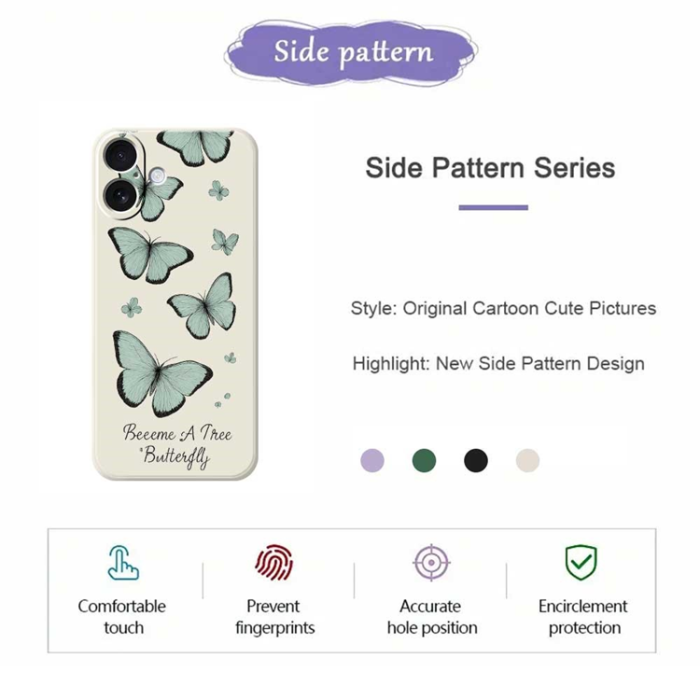 A-One Brand - iPhone 17 Mobilskal Grön Butterfly Pattern TPU - Grön
