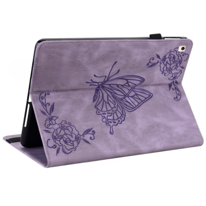 A-One Brand - iPad 10.2 (2019/2020/2021) Fodral Imprinted Butterfly - Lila