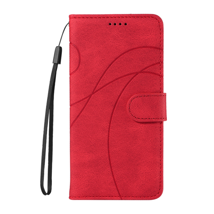 A-One Brand - Sony Xperia 10 VII Plånboksfodral Curved Line Läder - Röd