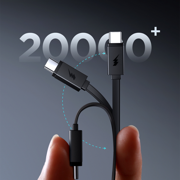 Joyroom - Joyroom Powerbank 10000mAh 22.5W med USB-C Inbyggda Kabel JR-PR1 - Svart