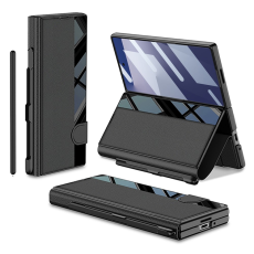 GKK - GKK Galaxy Z Fold 7 Plånboksfodral Pennfack Med Härdat Glas - Svart