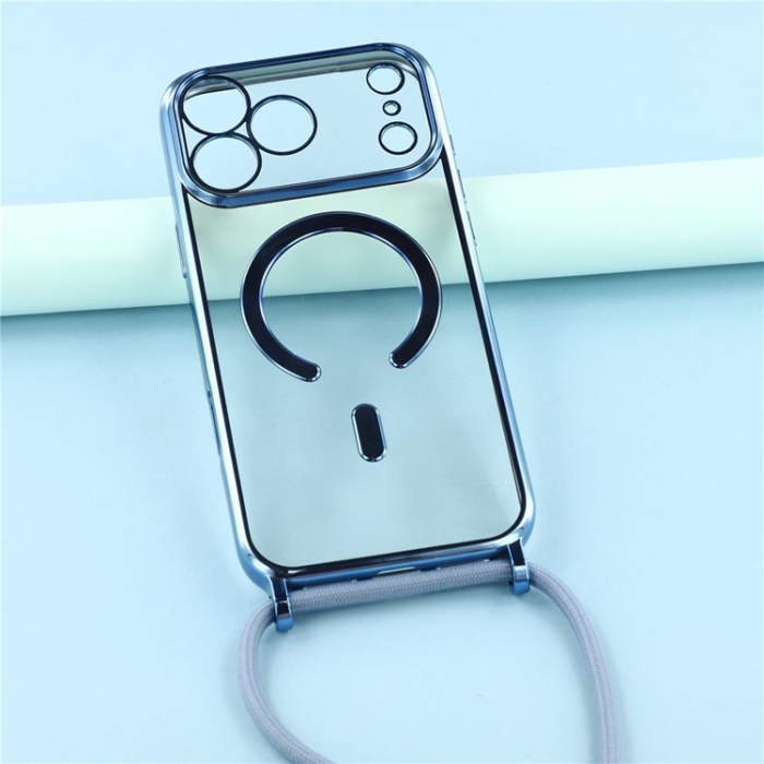 A-One Brand - iPhone 17 Pro Mobilskal MagSafe Electroplating Edge TPU - Blå