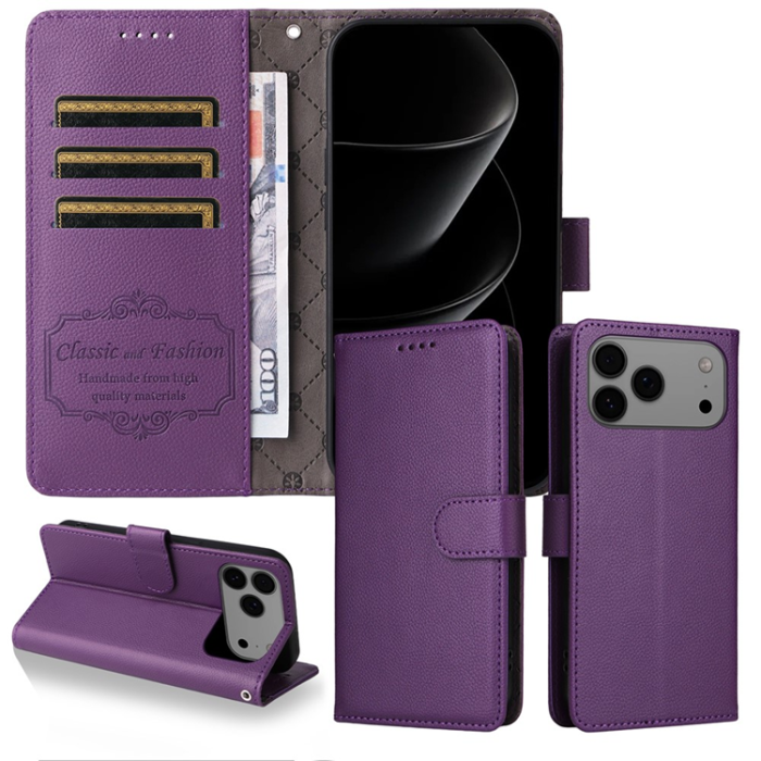 A-One Brand - iPhone 17 Pro Max Plånboksfodral RFID Blocking med Handledsrem
