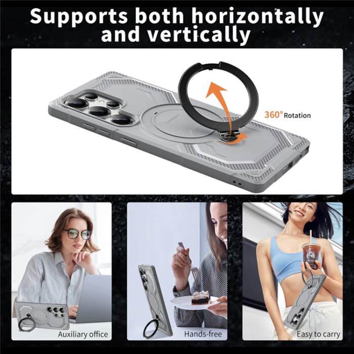 A-One Brand - Galaxy S25 Ultra Mobilskal MagSafe Kickstativ - Grå