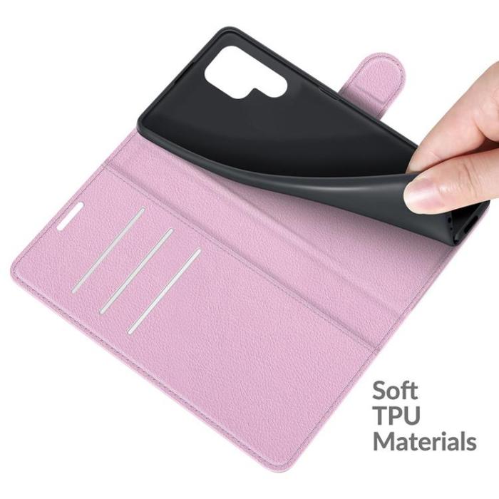 OEM - Litchi Magnetic Fodral Galaxy S22 Ultra 5G - Ljusrosa