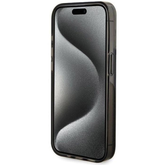 Guess - Guess iPhone 15 Pro Mobilskal Liquid Glitter Gold Stripes