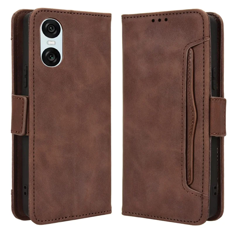 Sony Xperia 10 VI Plånboksfodral Läder - Brun | 2353 | AlltMobil