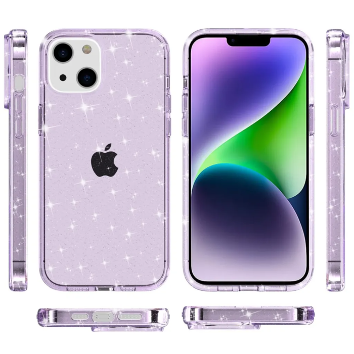 Taltech - iPhone 15 Plus Mobilskal Glittrande - Lila