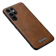 SULADA - SULADA Mobilskal till Galaxy S22 Ultra 5G PU L&auml;der Brun