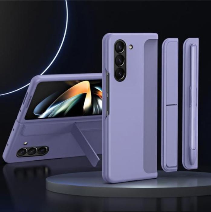 A-One Brand - Galaxy Z Fold 5 Mobilskal Rubberized Kickstand - Lila