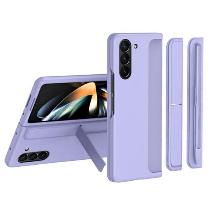 A-One Brand - Galaxy Z Fold 5 Mobilskal Rubberized Kickstand - Lila