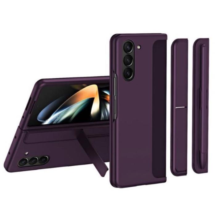 A-One Brand - Galaxy Z Fold 5 Mobilskal Rubberized Kickstand - Plum