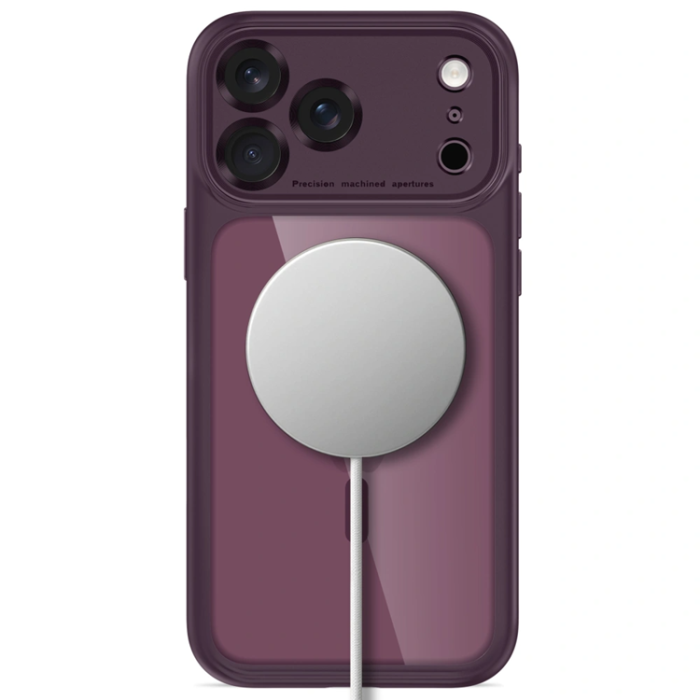 Tech-Protect - Tech-Protect Mobilskal För iPhone 18 Pro Magsafe Magpeak - Burgundy/Clear