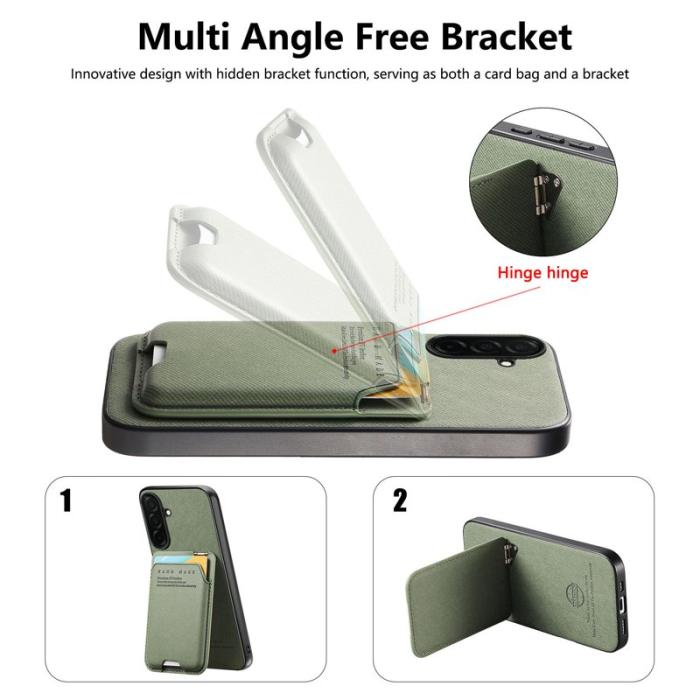 OEM - Mobilfodral för Samsung Galaxy S26 Konstläder + PC + TPU - Grön