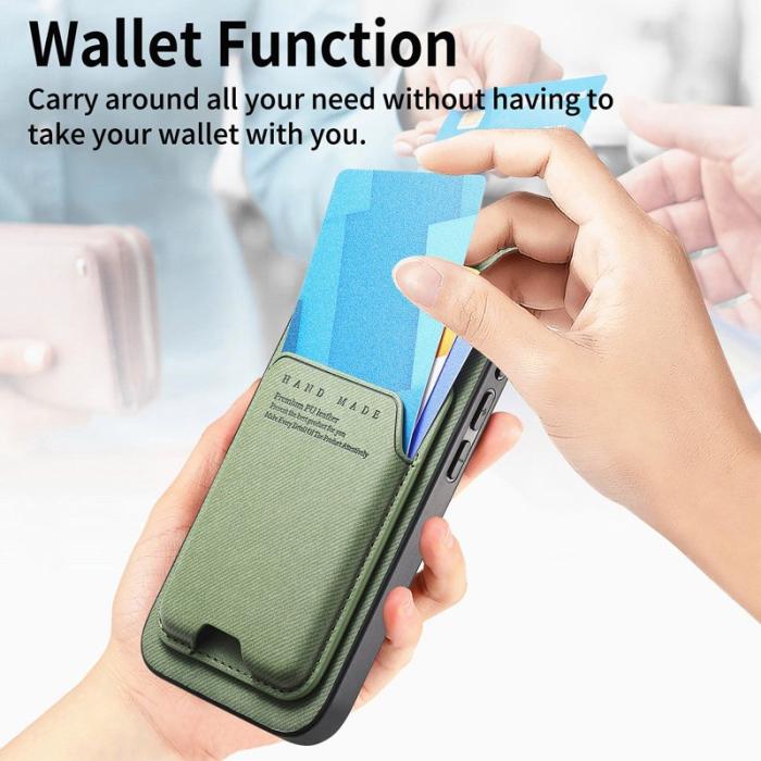 OEM - Mobilfodral för Samsung Galaxy S26 Konstläder + PC + TPU - Grön