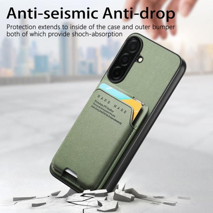 OEM - Mobilfodral för Samsung Galaxy S26 Konstläder + PC + TPU - Grön