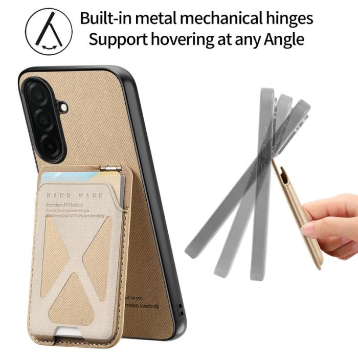 OEM - Mobilfodral för Samsung Galaxy S26 Konstläder + PC + TPU - Khaki