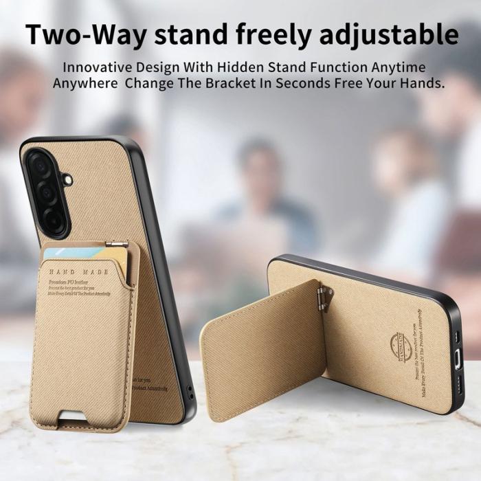 OEM - Mobilfodral för Samsung Galaxy S26 Konstläder + PC + TPU - Khaki