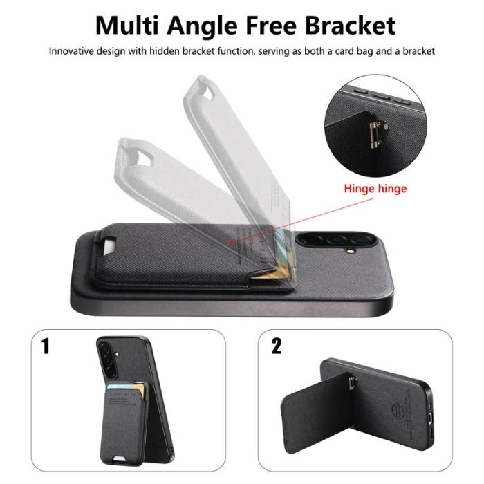 OEM - Mobilfodral för Samsung Galaxy S26 Konstläder + PC + TPU - Svart