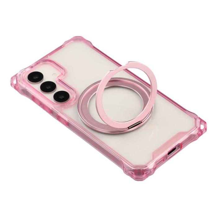 OEM - Mobilskal för Samsung Galaxy S26 Plus Magnetiskt Ring Kickstand TPU + PC - Rosa