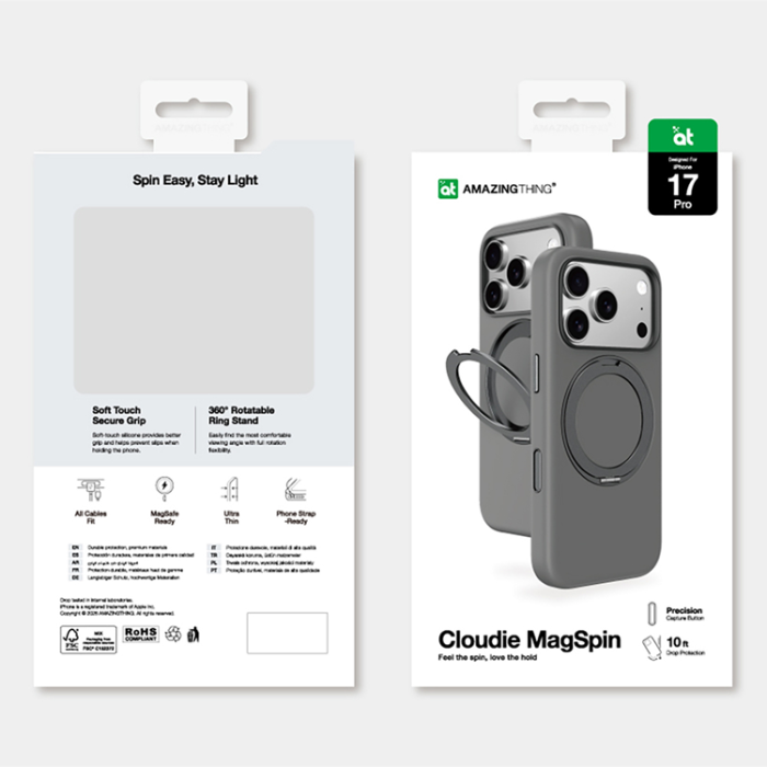 AmazingThing - AmazingThing iPhone 17 Pro Mobilskal MagSafe Cloudie - Grå