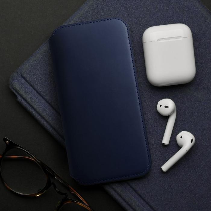 OEM - Dual Pocket fodral för Samsung A14 4G marinblå
