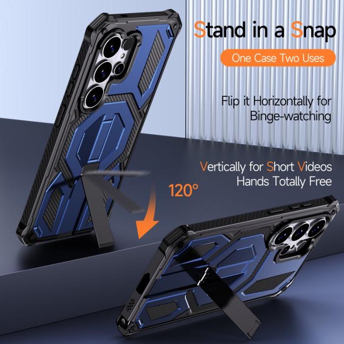 OEM - Mobilskal för Samsung Galaxy S26 Ultra Magnetiskt TPU + PC Kickstand - Blå