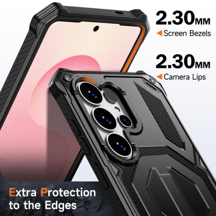 OEM - Mobilskal för Samsung Galaxy S26 Ultra Magnetiskt TPU + PC Kickstand - Svart