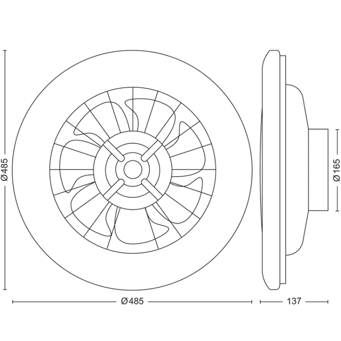 Philips - Philips Amigo Takfläkt med LED-belysning Varm-/kallvitt 4000 lm