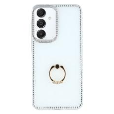 OEM - Mobilskal f&ouml;r Samsung Galaxy S26 Ring Kickstand TPU + PC - Glittrande Vit