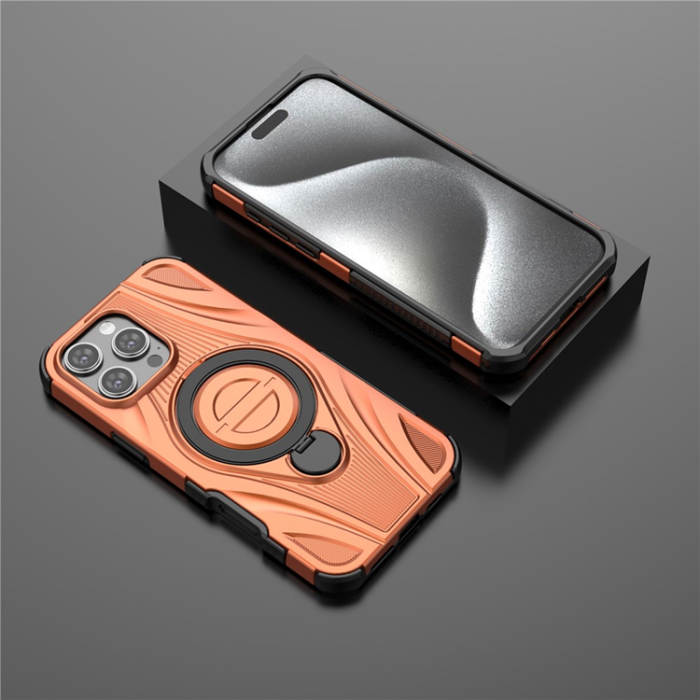 A-One Brand - iPhone 16 Pro Max Mobilskal MagSafe Magnetic Kickstand - Orange