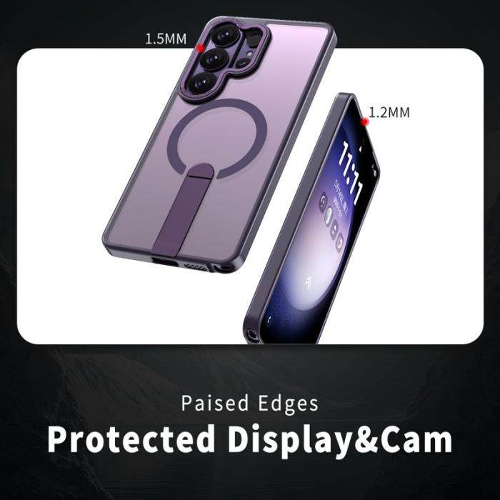 OEM - Mobilskal för Samsung Galaxy S26 Ultra Magnetiskt Kickstand TPU - Mörklila